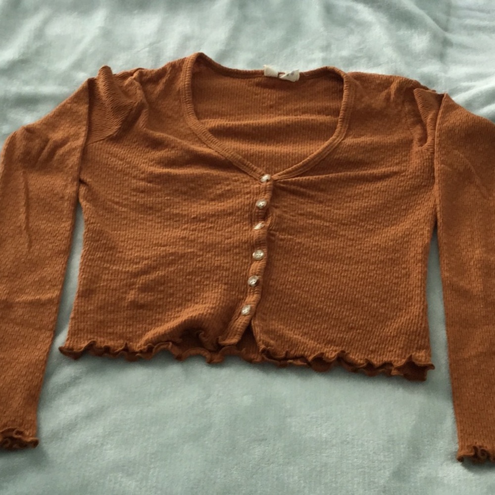 Dark orange cropped long sleeve